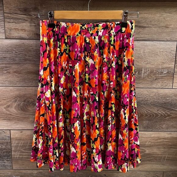Josephine Studio Women’s Boho Floral Cottagecore Skirt Sz Petite S Orange Pink - Picture 1 of 5